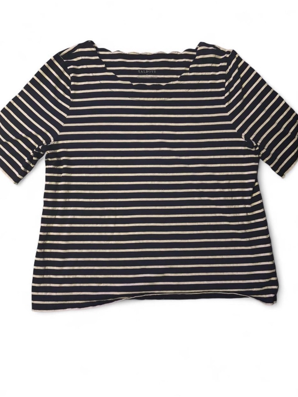 Talbots Navy and White Striped Women's Top